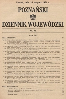 Poznański Dziennik Wojewódzki. 1931, nr 34