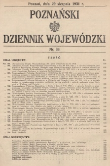 Poznański Dziennik Wojewódzki. 1931, nr 36