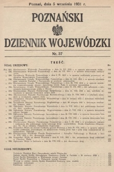 Poznański Dziennik Wojewódzki. 1931, nr 37
