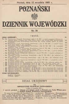 Poznański Dziennik Wojewódzki. 1931, nr 38