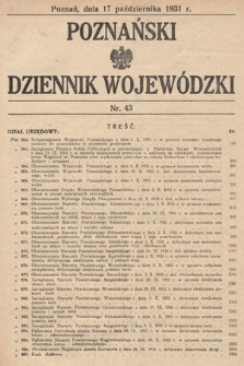 Poznański Dziennik Wojewódzki. 1931, nr 43