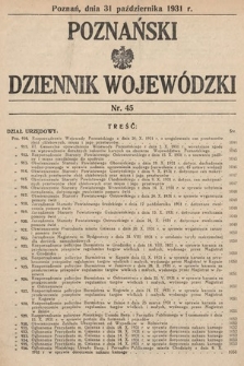 Poznański Dziennik Wojewódzki. 1931, nr 45