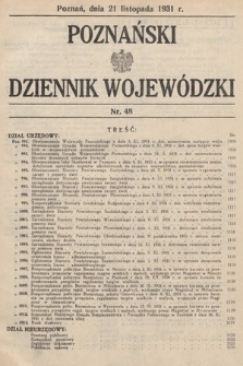 Poznański Dziennik Wojewódzki. 1931, nr 48