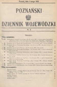 Poznański Dziennik Wojewódzki. 1935, nr 5