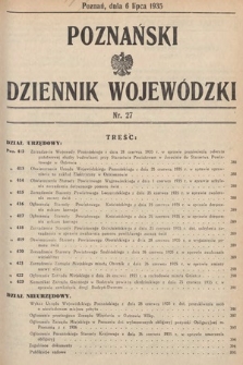 Poznański Dziennik Wojewódzki. 1935, nr 27