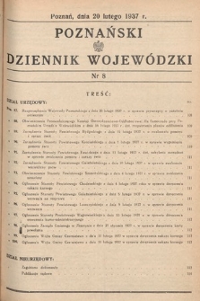 Poznański Dziennik Wojewódzki. 1937, nr 8