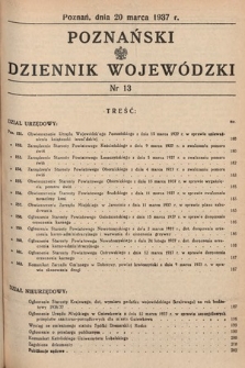Poznański Dziennik Wojewódzki. 1937, nr 13