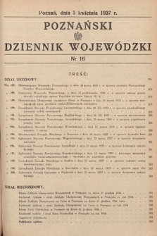 Poznański Dziennik Wojewódzki. 1937, nr 16