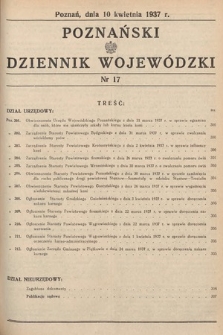 Poznański Dziennik Wojewódzki. 1937, nr 17