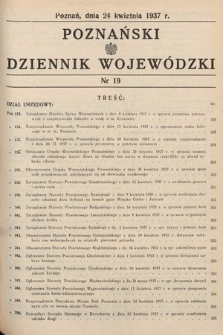 Poznański Dziennik Wojewódzki. 1937, nr 19