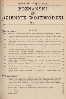 Poznański Dziennik Wojewódzki. 1937, nr 31