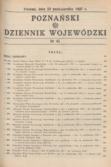 Poznański Dziennik Wojewódzki. 1937, nr 45