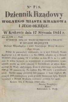 Dziennik Rządowy Wolnego Miasta Krakowa i Jego Okręgu. 1844, nr 7-8