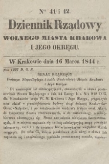 Dziennik Rządowy Wolnego Miasta Krakowa i Jego Okręgu. 1844, nr 41-42