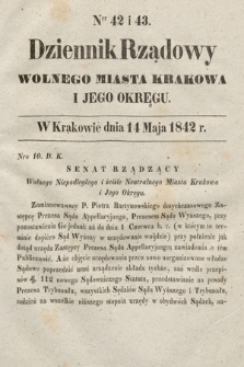 Dziennik Rządowy Wolnego Miasta Krakowa i Jego Okręgu. 1842, nr 42-43