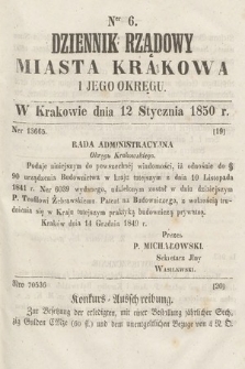 Dziennik Miasta Krakowa i Jego Okręgu. 1850, nr 6