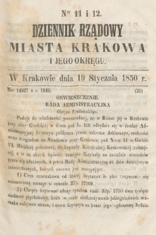 Dziennik Miasta Krakowa i Jego Okręgu. 1850, nr 11-12
