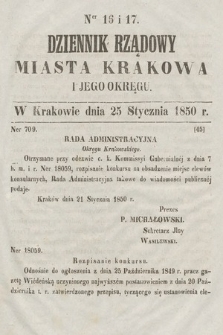 Dziennik Miasta Krakowa i Jego Okręgu. 1850, nr 16-17