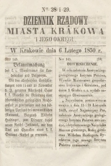 Dziennik Miasta Krakowa i Jego Okręgu. 1850, nr 28-29