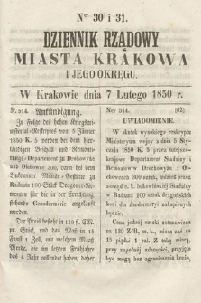 Dziennik Miasta Krakowa i Jego Okręgu. 1850, nr 30-31