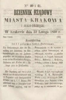 Dziennik Miasta Krakowa i Jego Okręgu. 1850, nr 40-41
