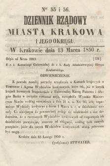 Dziennik Miasta Krakowa i Jego Okręgu. 1850, nr 55-56
