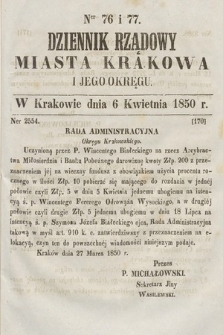 Dziennik Miasta Krakowa i Jego Okręgu. 1850, nr 76-77
