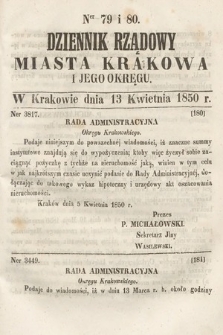 Dziennik Miasta Krakowa i Jego Okręgu. 1850, nr 79-80