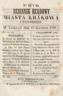 Dziennik Miasta Krakowa i Jego Okręgu. 1850, nr 81-82