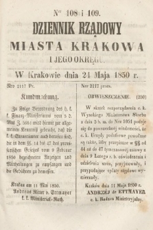 Dziennik Miasta Krakowa i Jego Okręgu. 1850, nr 108-109