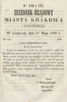Dziennik Miasta Krakowa i Jego Okręgu. 1850, nr 110-111