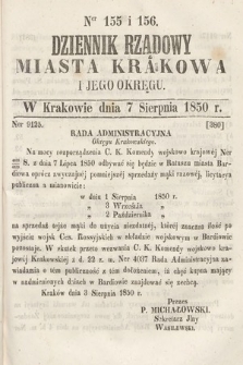 Dziennik Miasta Krakowa i Jego Okręgu. 1850, nr 155-156