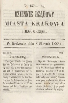Dziennik Miasta Krakowa i Jego Okręgu. 1850, nr 157-159