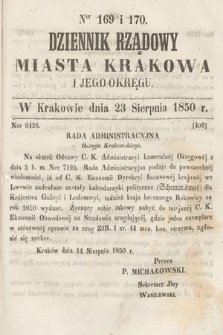 Dziennik Miasta Krakowa i Jego Okręgu. 1850, nr 169-170