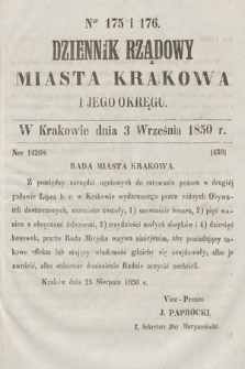 Dziennik Miasta Krakowa i Jego Okręgu. 1850, nr 175-176