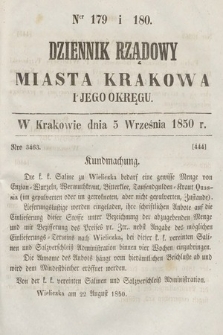 Dziennik Miasta Krakowa i Jego Okręgu. 1850, nr 179-180