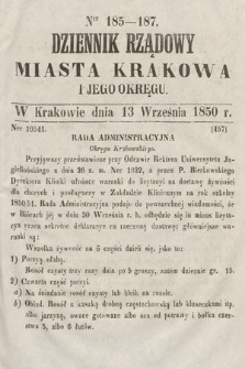 Dziennik Miasta Krakowa i Jego Okręgu. 1850, nr 185-187