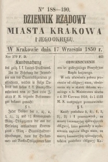 Dziennik Miasta Krakowa i Jego Okręgu. 1850, nr 188-190