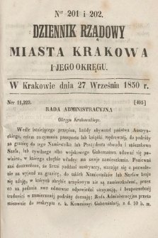 Dziennik Miasta Krakowa i Jego Okręgu. 1850, nr 201-202