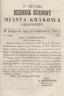 Dziennik Miasta Krakowa i Jego Okręgu. 1850, nr 223-224