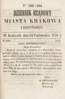 Dziennik Miasta Krakowa i Jego Okręgu. 1850, nr 233-234
