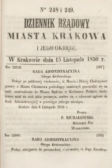 Dziennik Miasta Krakowa i Jego Okręgu. 1850, nr 248-249