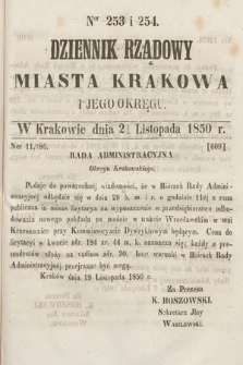 Dziennik Miasta Krakowa i Jego Okręgu. 1850, nr 253-254