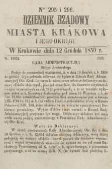 Dziennik Miasta Krakowa i Jego Okręgu. 1850, nr 295-296