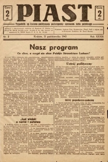 Piast : tygodnik społeczno-polityczny poświęcony sprawom ludu polskiego. 1945, nr 2