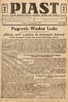 Piast : tygodnik społeczno-polityczny poświęcony sprawom ludu polskiego. 1945, nr 6