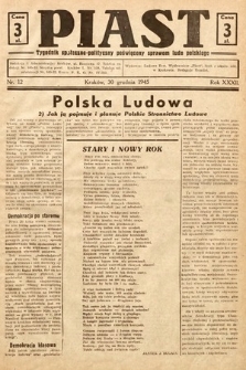 Piast : tygodnik społeczno-polityczny poświęcony sprawom ludu polskiego. 1945, nr 12