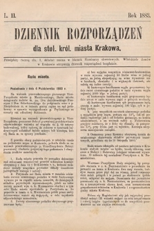 Dziennik Rozporządzeń dla Stoł. Król. Miasta Krakowa. 1883, L. 11