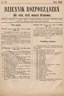 Dziennik Rozporządzeń dla Stoł. Król. Miasta Krakowa. 1886, L. 25