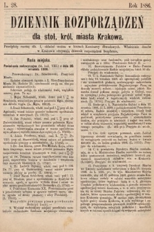 Dziennik Rozporządzeń dla Stoł. Król. Miasta Krakowa. 1886, L. 28
